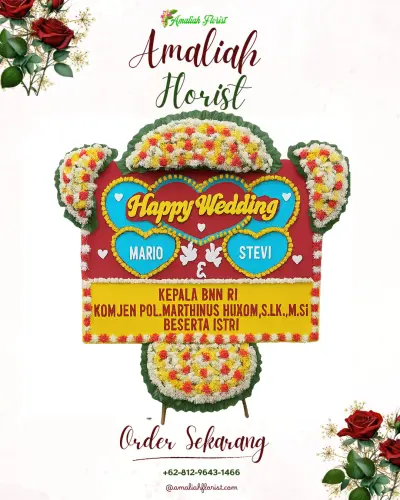 Karangan Papan Bunga Pernikahan di Sumenep